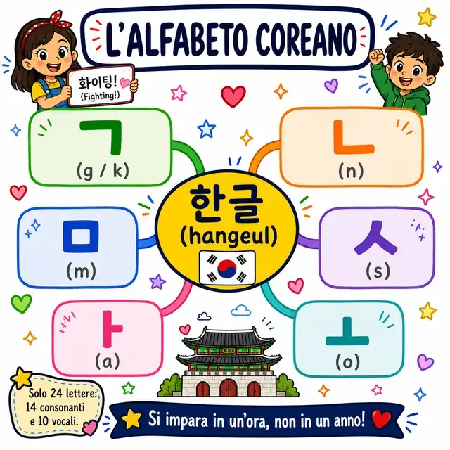 Mappa mentale: l’alfabeto coreano (hangeul)