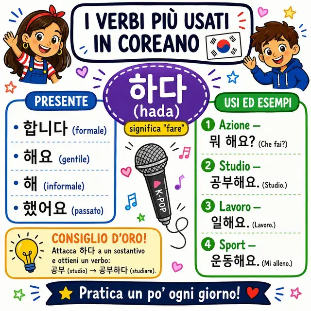 Mappa mentale: verbo 하다 (FARE)